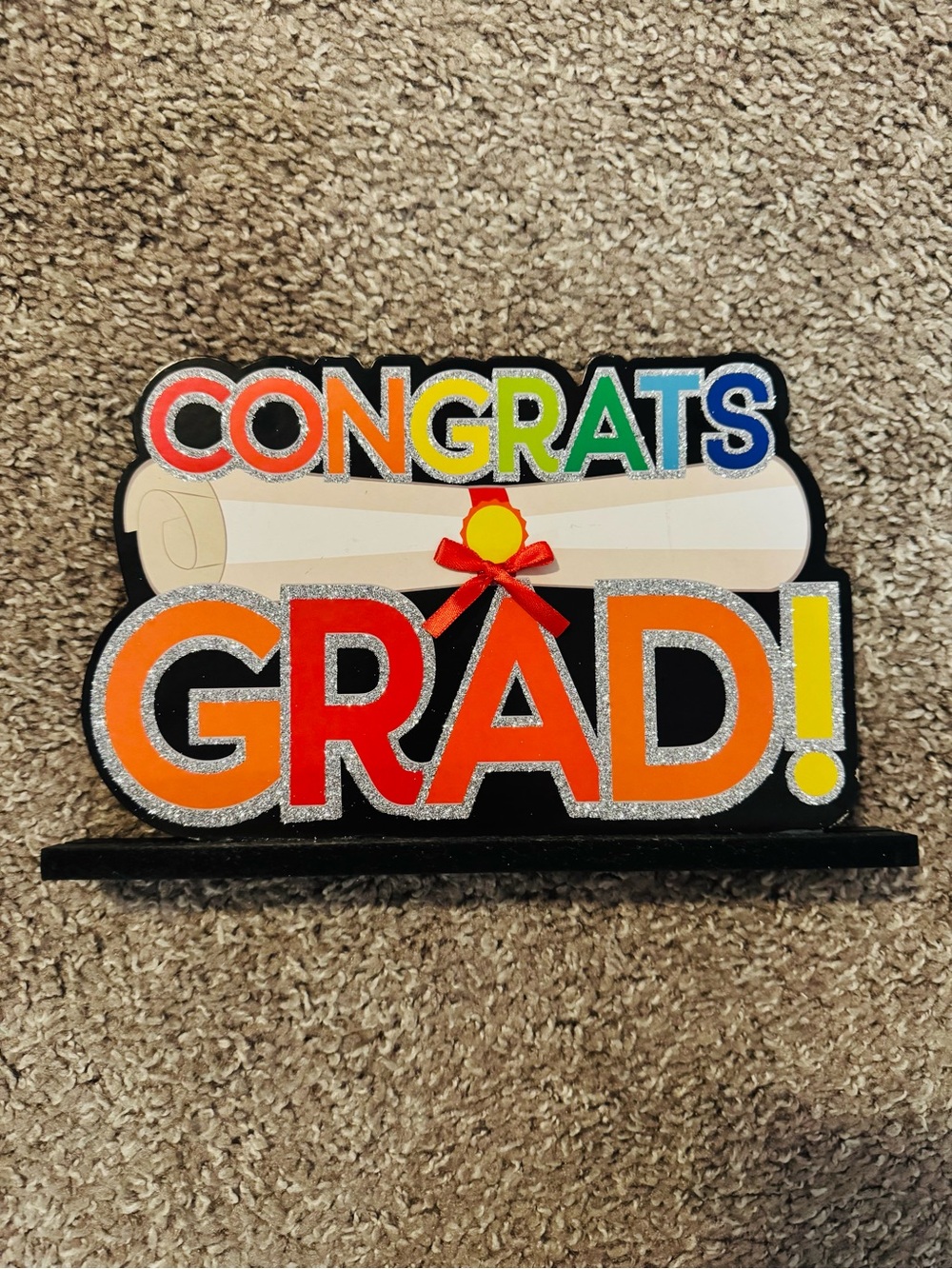 Congrats Grad Graduation Table Decoration Glitter High School College Party